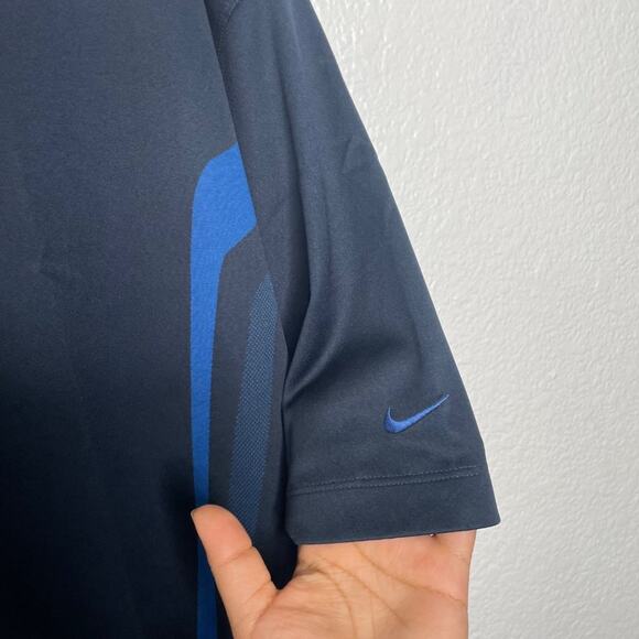 Nike Mens Shirt Sz XL Blue Fit Dry Athletic Short Sleeve Polo Collared Pullover - Picture 8 of 12